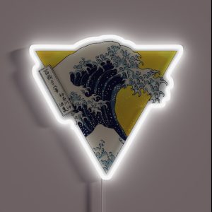 Great Wave Aesthetic Vaporwave Sunset Retro RGB Neon Sign