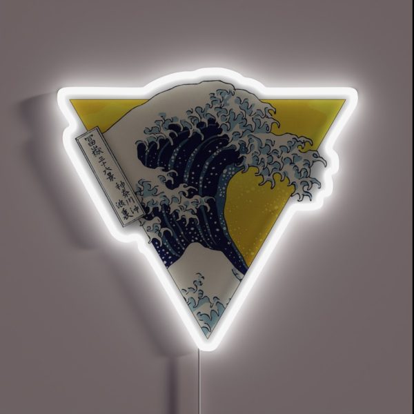 Great Wave Aesthetic Vaporwave Sunset Retro RGB Neon Sign
