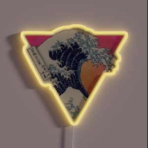 Great Wave Aesthetic Vaporwave Sunset Retro RGB Neon Sign