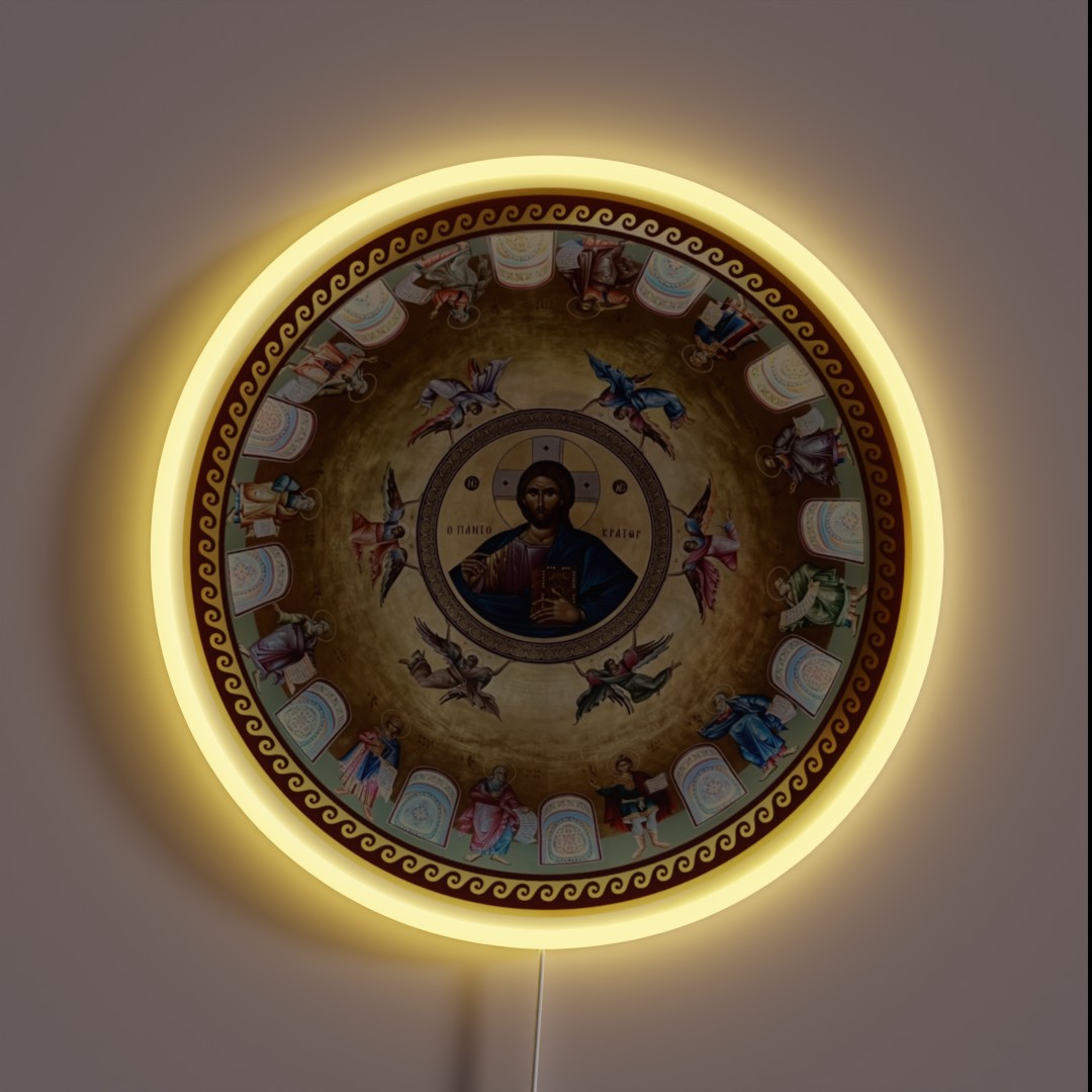 Greek Orthodox Dome Icon RGB Neon Sign Greek Orthodox Dome Icon RGB Neon Sign