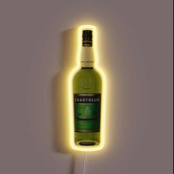 Green Chartreuse Bottle Oil Painting RGB Neon Sign