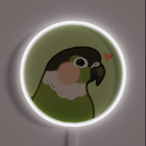 Green Cheek Conure Green RGB Neon Sign