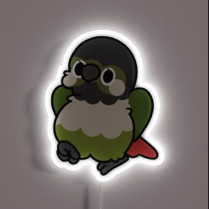 Green Cheek Conure Kawaii Birbs RGB Neon Sign Green Cheek Conure Kawaii Birbs RGB Neon Sign