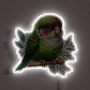 Green Cheek Conure RGB Neon Sign