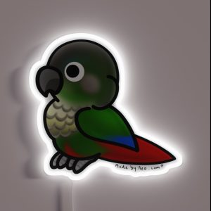Green Cheek Conure RGB Neon Sign