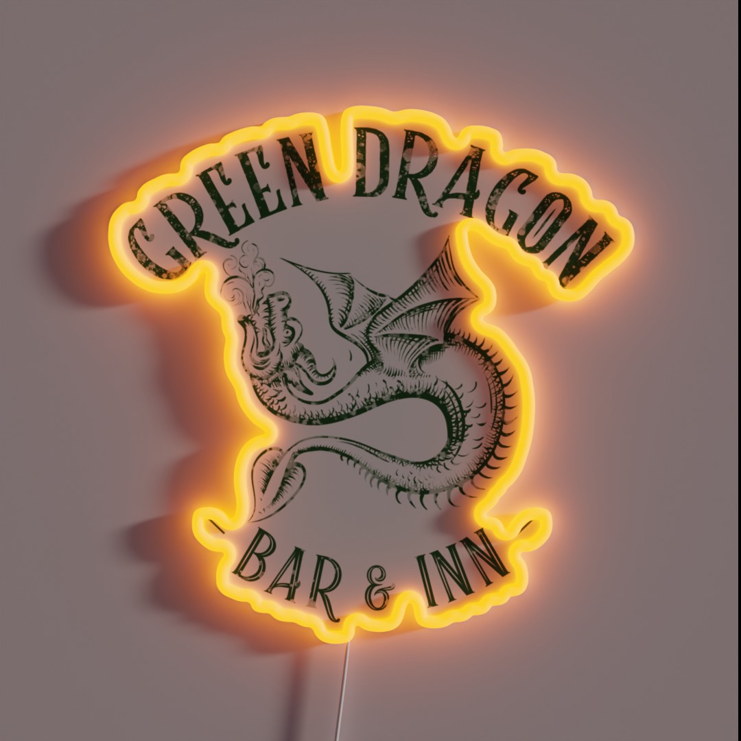 Green Dragon Bar And Inn RGB Neon Sign Green Dragon Bar And Inn RGB Neon Sign