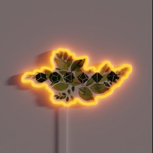 Green Leaves And Dice RGB Neon Sign