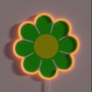 Green Yellow Hippy Flower Daisy RGB Neon Sign