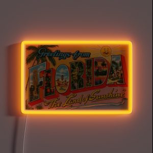 Greetings From Florida Postcard RGB Neon Sign Greetings From Florida Postcard RGB Neon Sign