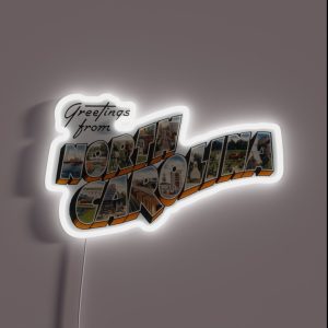 Greetings From North Carolina RGB Neon Sign Greetings From North Carolina RGB Neon Sign