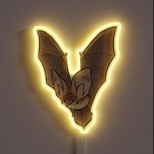 Grey Long Eared Bat RGB Neon Sign