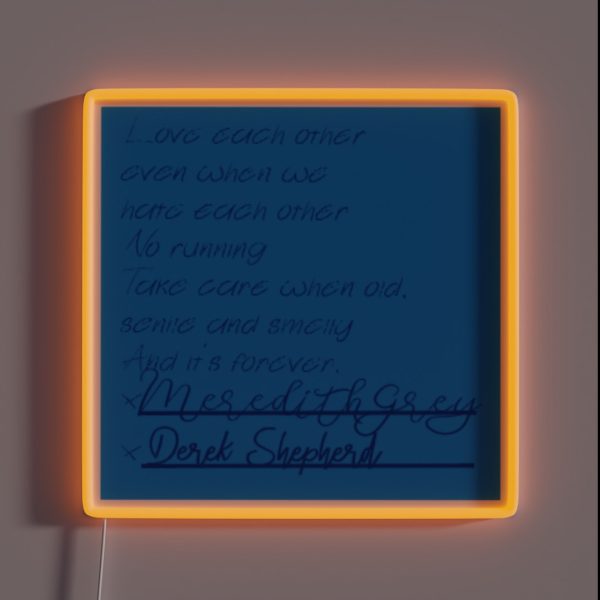 Grey S Post It RGB Neon Sign