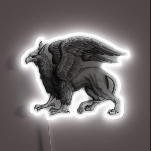 Griffin The Powerful Mythical Hybrid Beast Black And White RGB Neon Sign