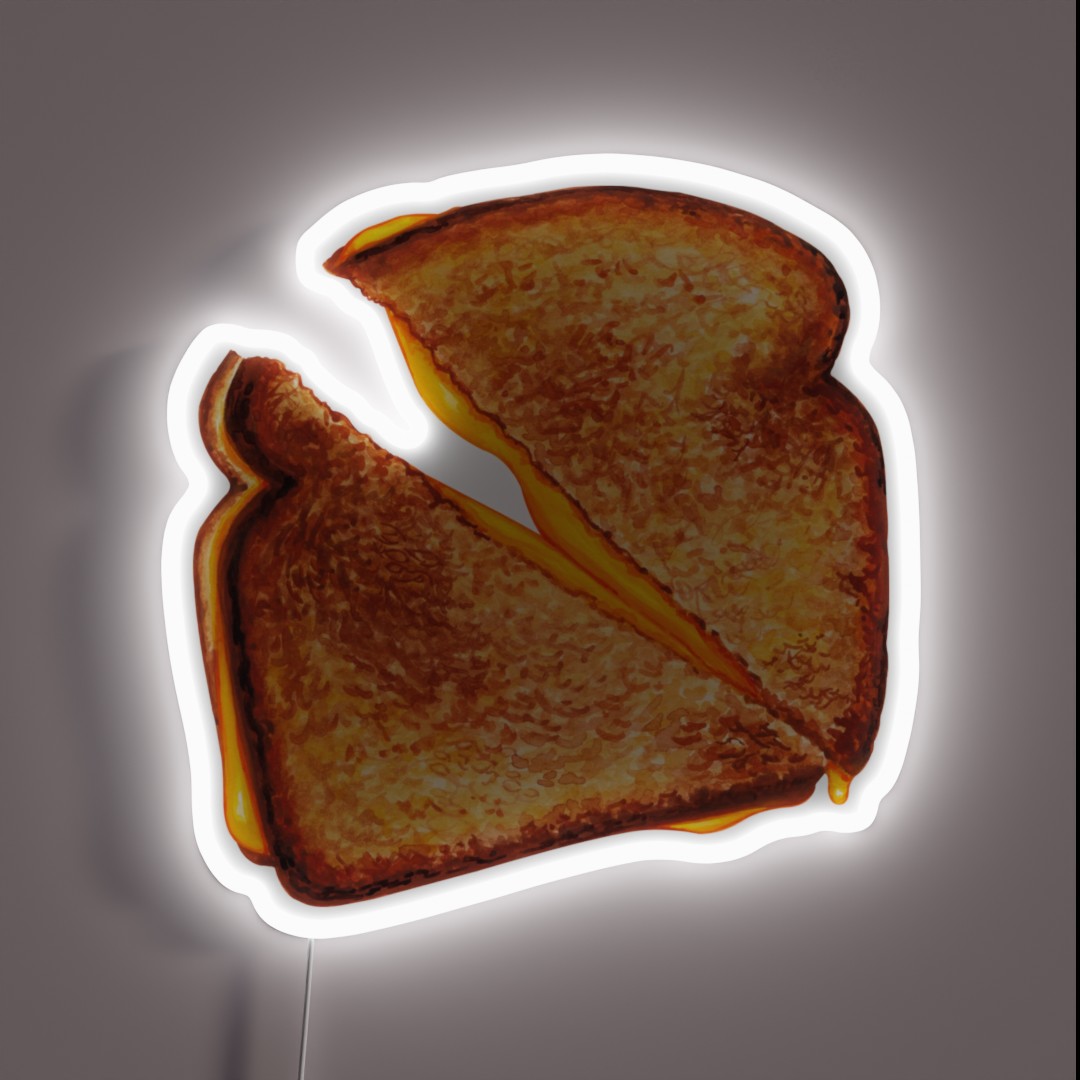 Grilled Cheese Sandwich Pattern Blue RGB Neon Sign Grilled Cheese Sandwich Pattern Blue RGB Neon Sign