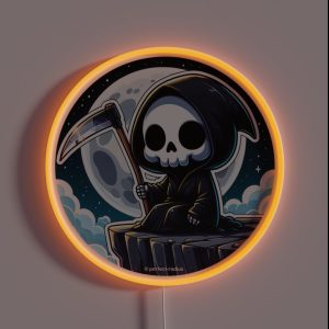 Grim Reaper Is Meditating On The Cliff RGB Neon Sign