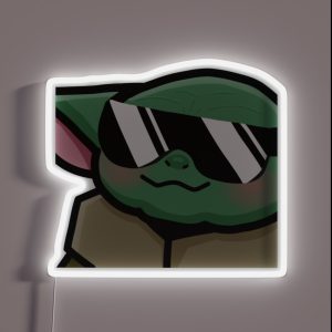 Grogu Cool Emote Style RGB Neon Sign
