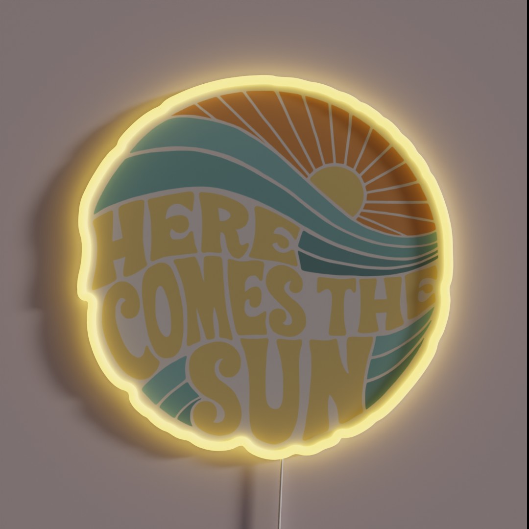 Groovy Here Comes The Sun RGB Neon Sign Groovy Here Comes The Sun RGB Neon Sign