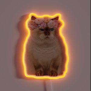 Grumpy Flower Cat RGB Neon Sign Grumpy Flower Cat RGB Neon Sign