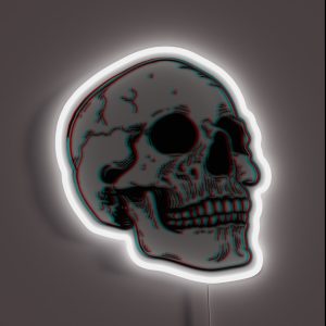Grunge 3D Skull RGB Neon Sign