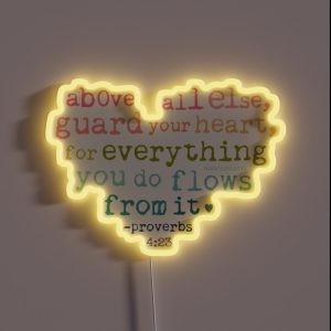 Guard Your Heart Proverbs Bible Verse Rainbow RGB Neon Sign Guard Your Heart Proverbs Bible Verse Rainbow RGB Neon Sign