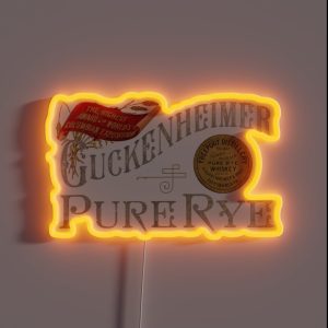 Guckenheimer Pure Rye Whiskey Freeport Distillery Pittsburgh Pennsylvania RGB Neon Sign Guckenheimer Pure Rye Whiskey Freeport Distillery Pittsburgh Pennsylvania RGB Neon Sign