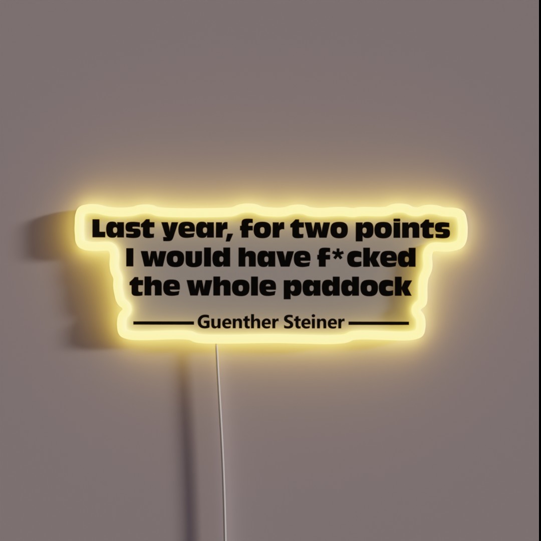 Guenther Steiner Quote F Cked The Whole RGB Neon Sign Guenther Steiner Quote F Cked The Whole RGB Neon Sign