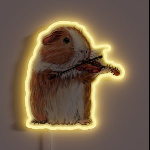 Guinea Pig Violin Player RGB Neon Sign
