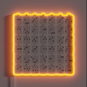 Guitar Chords RGB Neon Sign