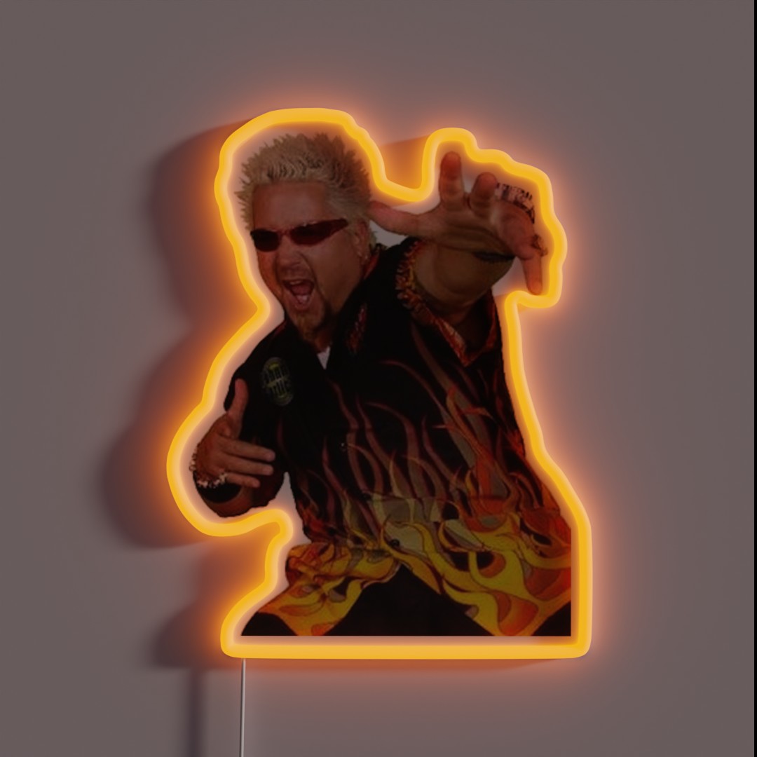 Guy Fieri King Of Flavortown RGB Neon Sign Guy Fieri King Of Flavortown RGB Neon Sign