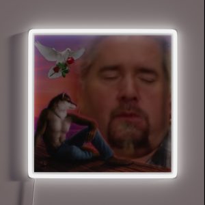 Guy Fieri With Wolf Meme RGB Neon Sign