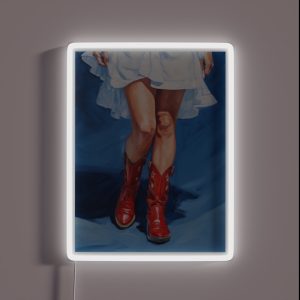 Gypsy Cowgirl With Red Boots RGB Neon Sign