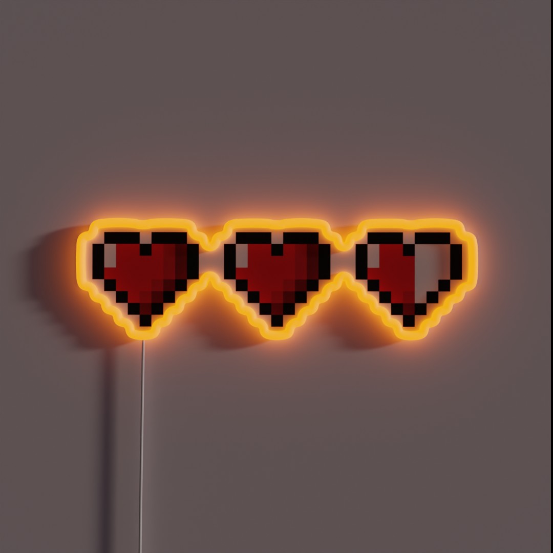 Half Life Video Game Hearts RGB Neon Sign Half Life Video Game Hearts RGB Neon Sign