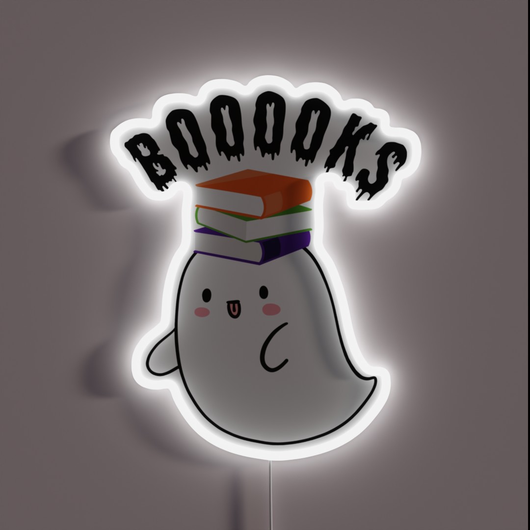 Halloween Ghost Booooks RGB Neon Sign Halloween Ghost Booooks RGB Neon Sign