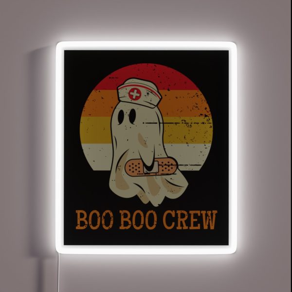 Halloween Nurse Ghost Boo Boo Crew RGB Neon Sign