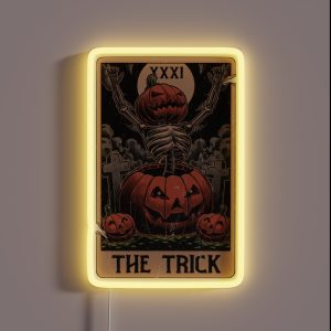 Halloween Tarot Pumpkin Trick RGB Neon Sign