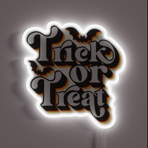Halloween Trick Or Treat Vintage RGB Neon Sign