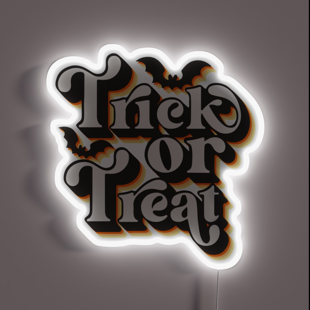 Halloween Trick Or Treat Vintage RGB Neon Sign Halloween Trick Or Treat Vintage RGB Neon Sign
