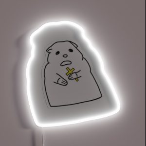 Hamster With A Cross Small RGB Neon Sign Hamster With A Cross Small RGB Neon Sign