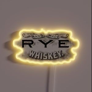 Hand Made Rye Whiskey RGB Neon Sign
