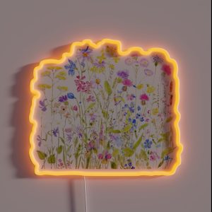 Hand Painted Colorful Meadow Painting RGB Neon Sign