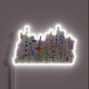 Hand Painted Colorful Wild Flower Field RGB Neon Sign