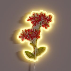 Hand Painted Epidendrum Radicans Orange Ground Orchid Watercolor RGB Neon Sign
