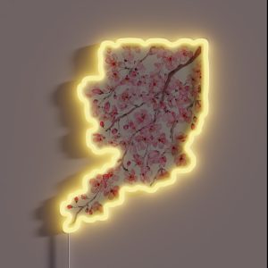 Hand Painted Hand Painted Pink Cherry Blossom Watercolor 2020 RGB Neon Sign