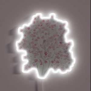 Hand Painted Light Pink Baby Breath Bouquet Gypsophila Watercolor Painting RGB Neon Sign Hand Painted Light Pink Baby Breath Bouquet Gypsophila Watercolor Painting RGB Neon Sign