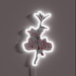 Hand Painted Pink Cherry Blossom Macro 2018 RGB Neon Sign