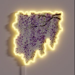 Hand Painted Purple Wisteria In Bloom 2024 2 RGB Neon Sign