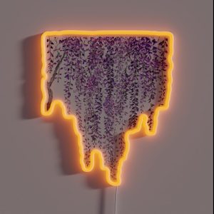 Hand Painted Purple Wisteria In Bloom RGB Neon Sign