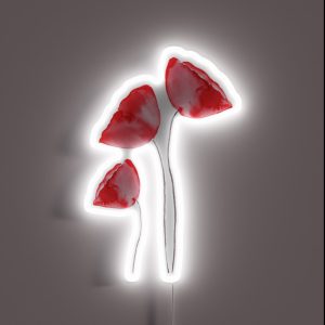 Hand Painted Red Poppy Watercolor RGB Neon Sign