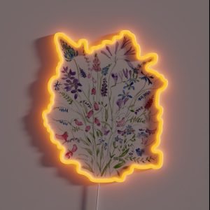 Hand Painted Vintage Wild Flowers Arrangement Watercolor 2020 RGB Neon Sign Hand Painted Vintage Wild Flowers Arrangement Watercolor 2020 RGB Neon Sign