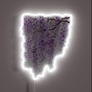 Hand Painted Watercolor Wisteria In Bloom 2024 Version 2 RGB Neon Sign